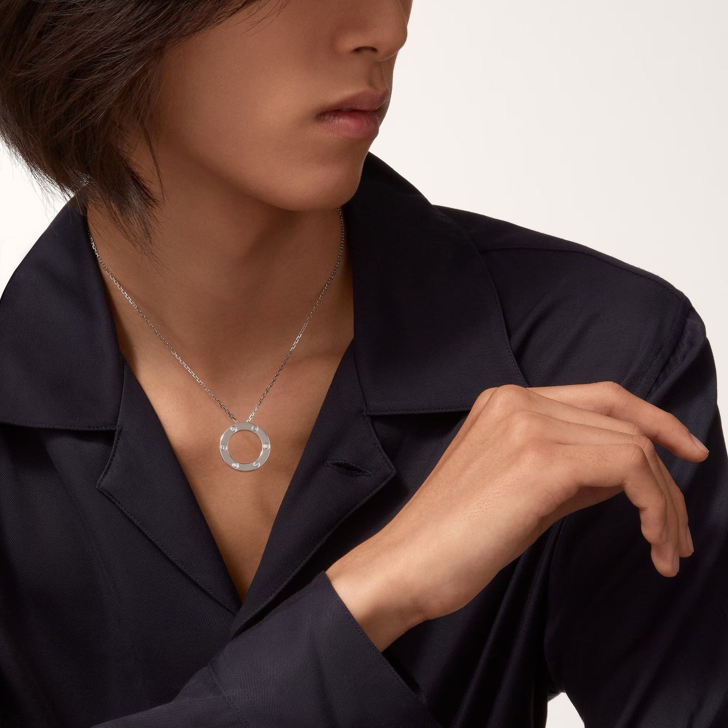 [Amore]LOVE NECKLACE 16MM 3 DIAMONDS