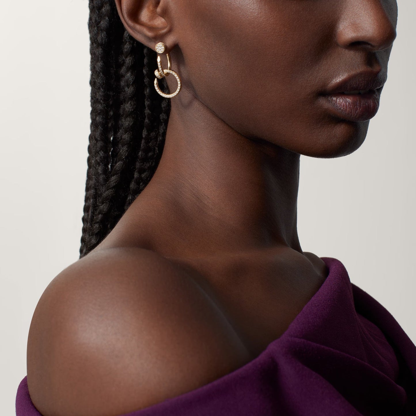 [Amore]JUSTE FULL DIAMOND DOUBLE EARRINGS