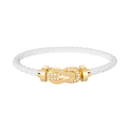 [Amore]CHANCE LARGE 8 FIGURE BUCKLE HALF DIAMOND BRACELET GOLD