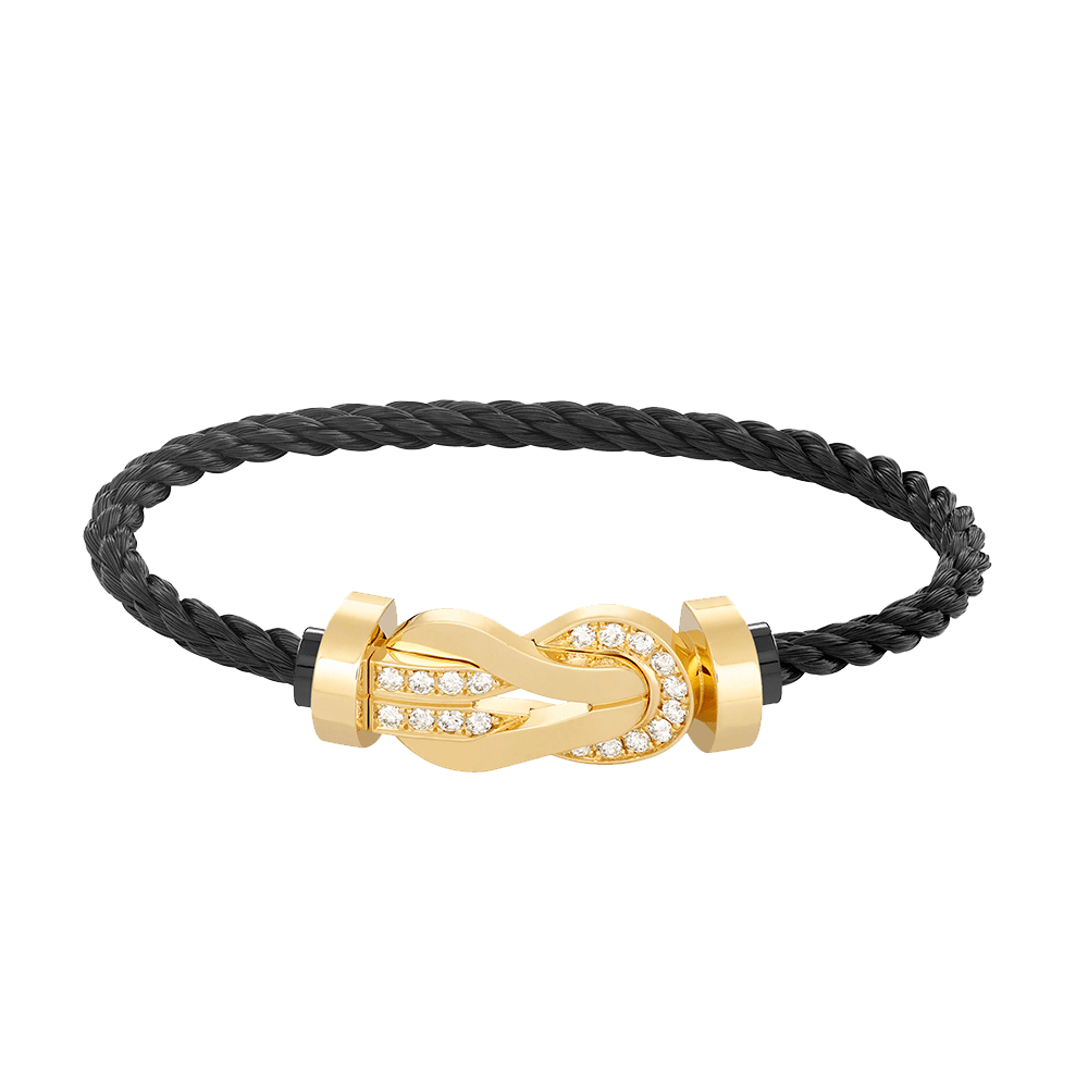 [Amore]CHANCE LARGE 8 FIGURE BUCKLE HALF DIAMOND BRACELET GOLD