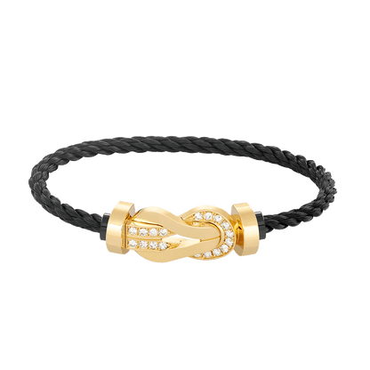 [Amore]CHANCE LARGE 8 FIGURE BUCKLE HALF DIAMOND BRACELET GOLD