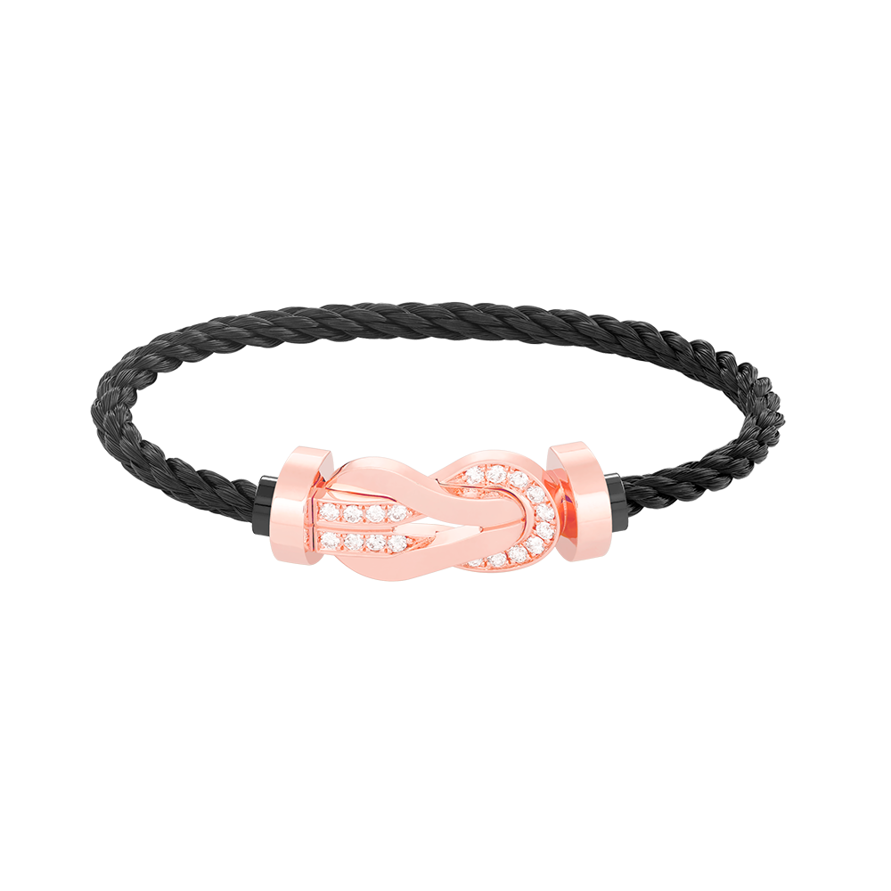 [Amore]CHANCE LARGE 8 FIGURE BUCKLE HALF DIAMOND BRACELET ROSE GOLD