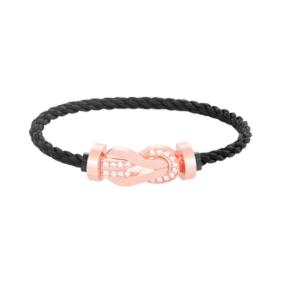[Amore]CHANCE LARGE 8 FIGURE BUCKLE HALF DIAMOND BRACELET ROSE GOLD