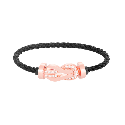 [Amore]CHANCE LARGE 8 FIGURE BUCKLE HALF DIAMOND BRACELET ROSE GOLD