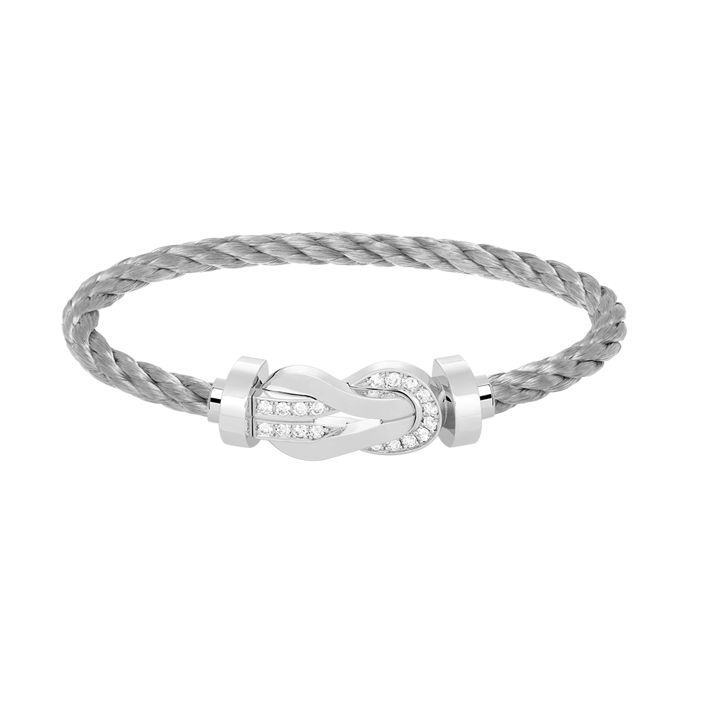 [Amore]CHANCE LARGE 8 FIGURE BUCKLE HALF DIAMOND BRACELET SILVER