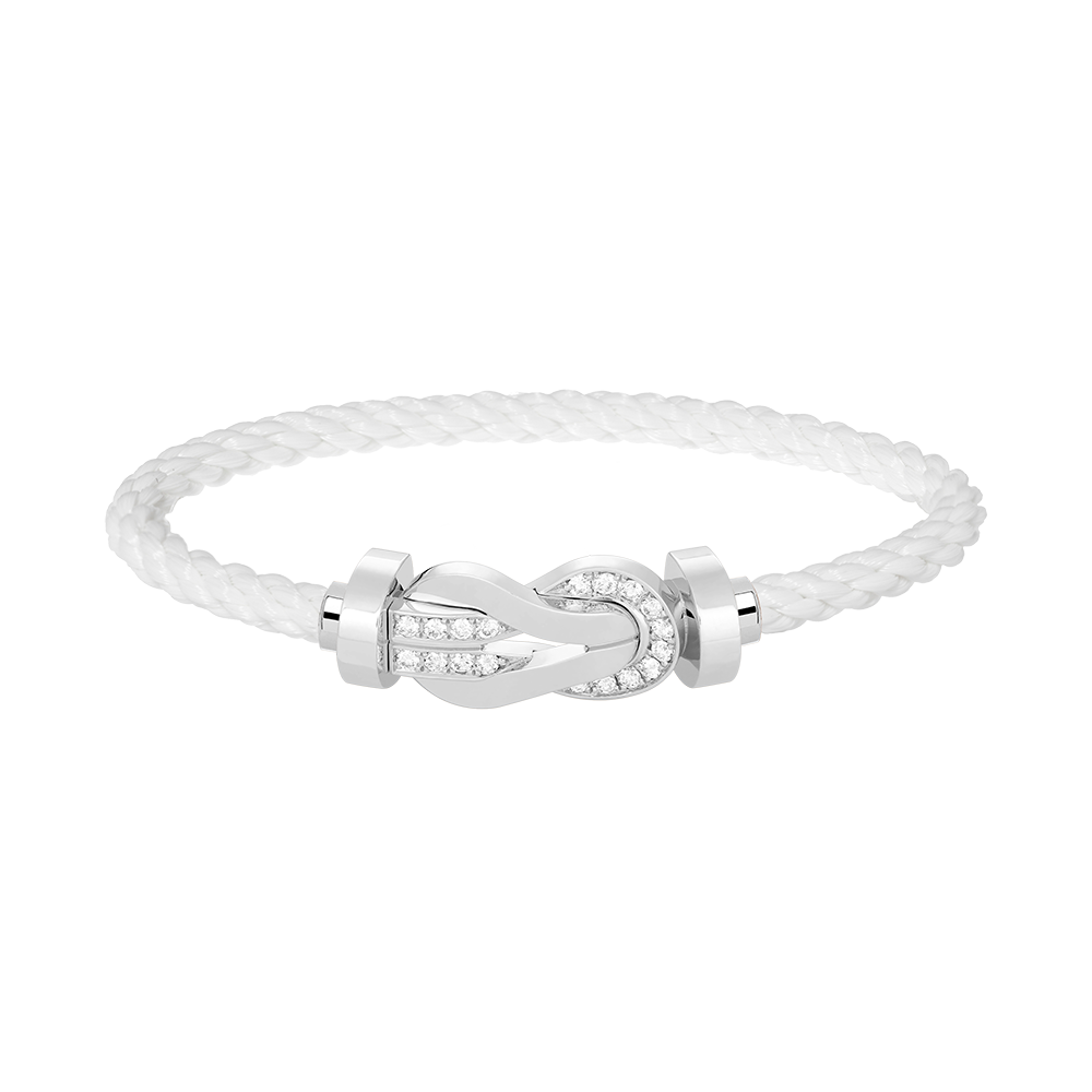 [Amore]CHANCE LARGE 8 FIGURE BUCKLE HALF DIAMOND BRACELET SILVER