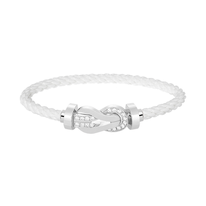 [Amore]CHANCE LARGE 8 FIGURE BUCKLE HALF DIAMOND BRACELET SILVER