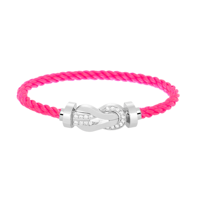 [Amore]CHANCE LARGE 8 FIGURE BUCKLE HALF DIAMOND BRACELET SILVER