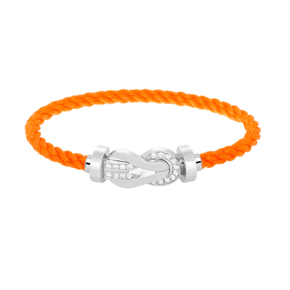 [Amore]CHANCE LARGE 8 FIGURE BUCKLE HALF DIAMOND BRACELET SILVER
