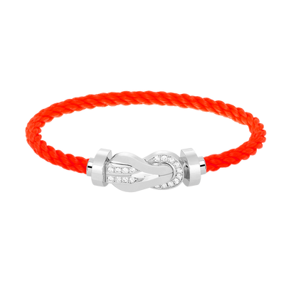 [Amore]CHANCE LARGE 8 FIGURE BUCKLE HALF DIAMOND BRACELET SILVER