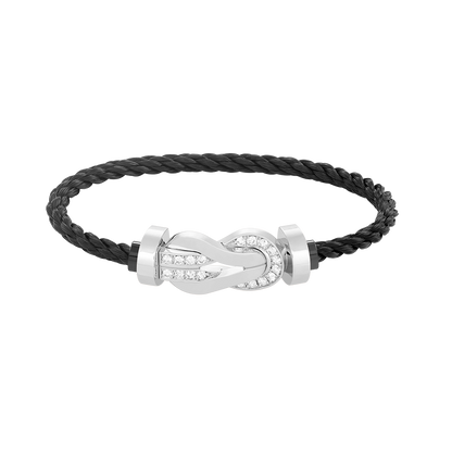 [Amore]CHANCE LARGE 8 FIGURE BUCKLE HALF DIAMOND BRACELET SILVER
