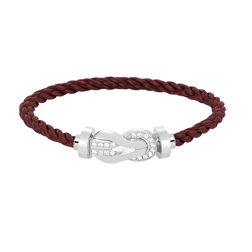 [Amore]CHANCE LARGE 8 FIGURE BUCKLE HALF DIAMOND BRACELET SILVER
