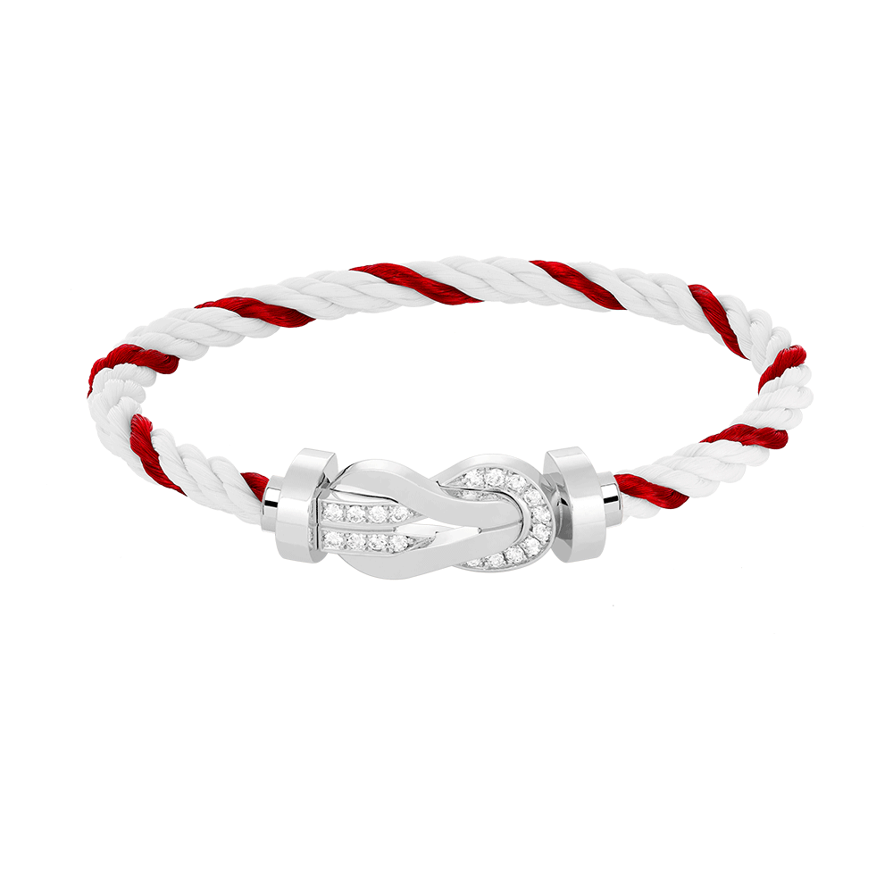 [Amore]CHANCE LARGE 8 FIGURE BUCKLE HALF DIAMOND BRACELET SILVER