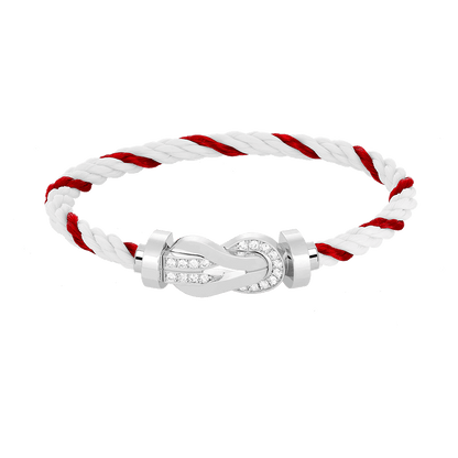 [Amore]CHANCE LARGE 8 FIGURE BUCKLE HALF DIAMOND BRACELET SILVER