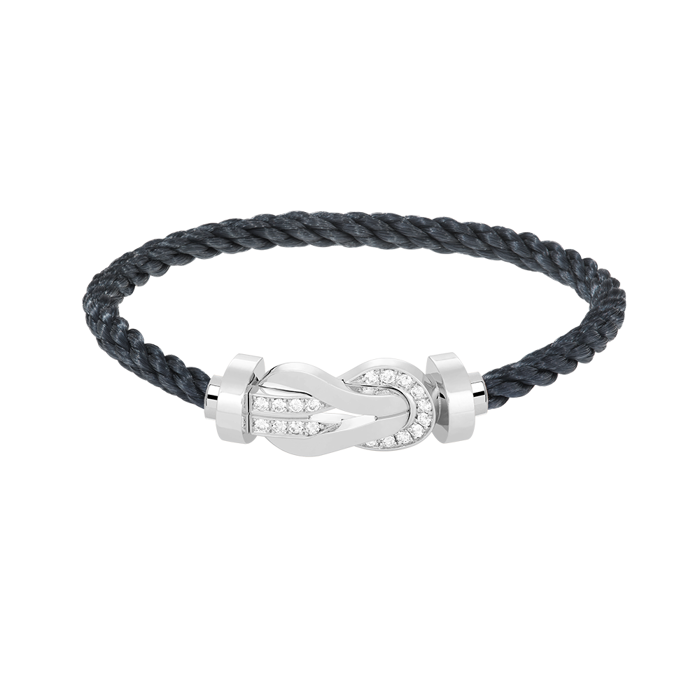 [Amore]CHANCE LARGE 8 FIGURE BUCKLE HALF DIAMOND BRACELET SILVER