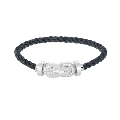 [Amore]CHANCE LARGE 8 FIGURE BUCKLE HALF DIAMOND BRACELET SILVER