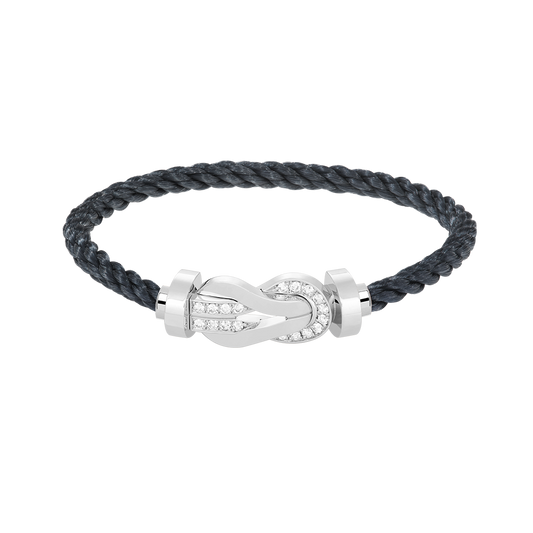 [Amore]CHANCE LARGE 8 FIGURE BUCKLE HALF DIAMOND BRACELET SILVER