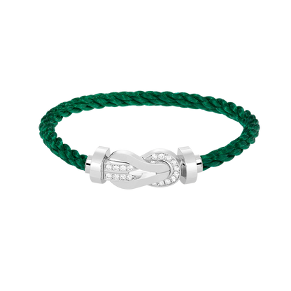 [Amore]CHANCE LARGE 8 FIGURE BUCKLE HALF DIAMOND BRACELET SILVER