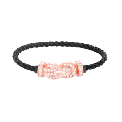 [Amore]CHANCE LARGE 8 FIGURE BUCKLE FULL DIAMOND BRACELET ROSE GOLD