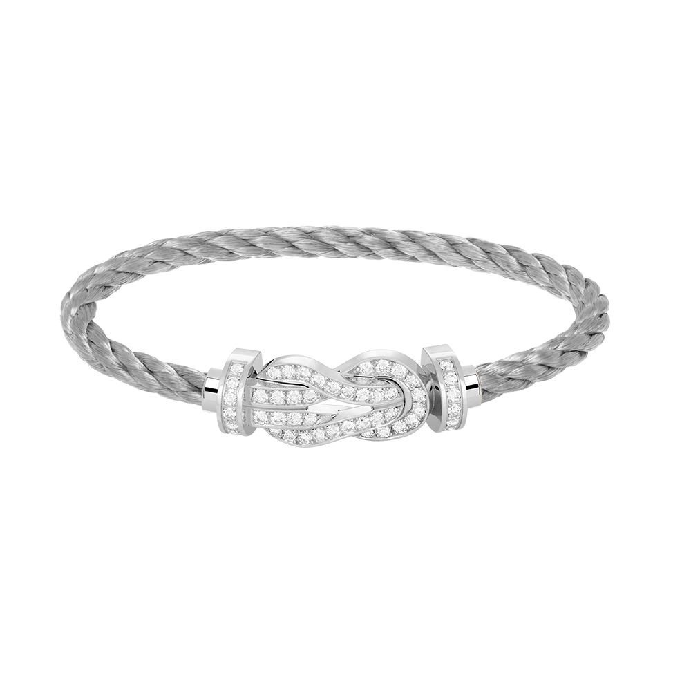 [Amore]CHANCE LARGE 8 FIGURE BUCKLE FULL DIAMOND BRACELET SILVER