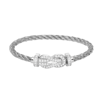 [Amore]CHANCE LARGE 8 FIGURE BUCKLE FULL DIAMOND BRACELET SILVER