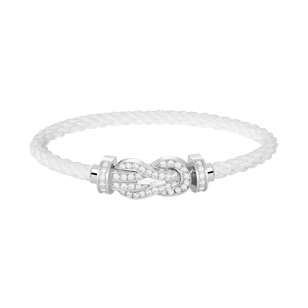 [Amore]CHANCE LARGE 8 FIGURE BUCKLE FULL DIAMOND BRACELET SILVER