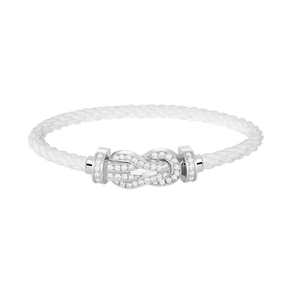 [Amore]CHANCE LARGE 8 FIGURE BUCKLE FULL DIAMOND BRACELET SILVER