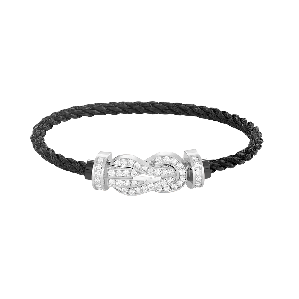 [Amore]CHANCE LARGE 8 FIGURE BUCKLE FULL DIAMOND BRACELET SILVER