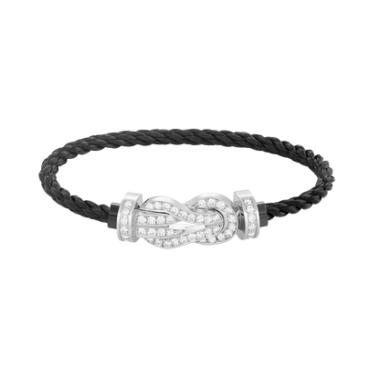 [Amore]CHANCE LARGE 8 FIGURE BUCKLE FULL DIAMOND BRACELET SILVER