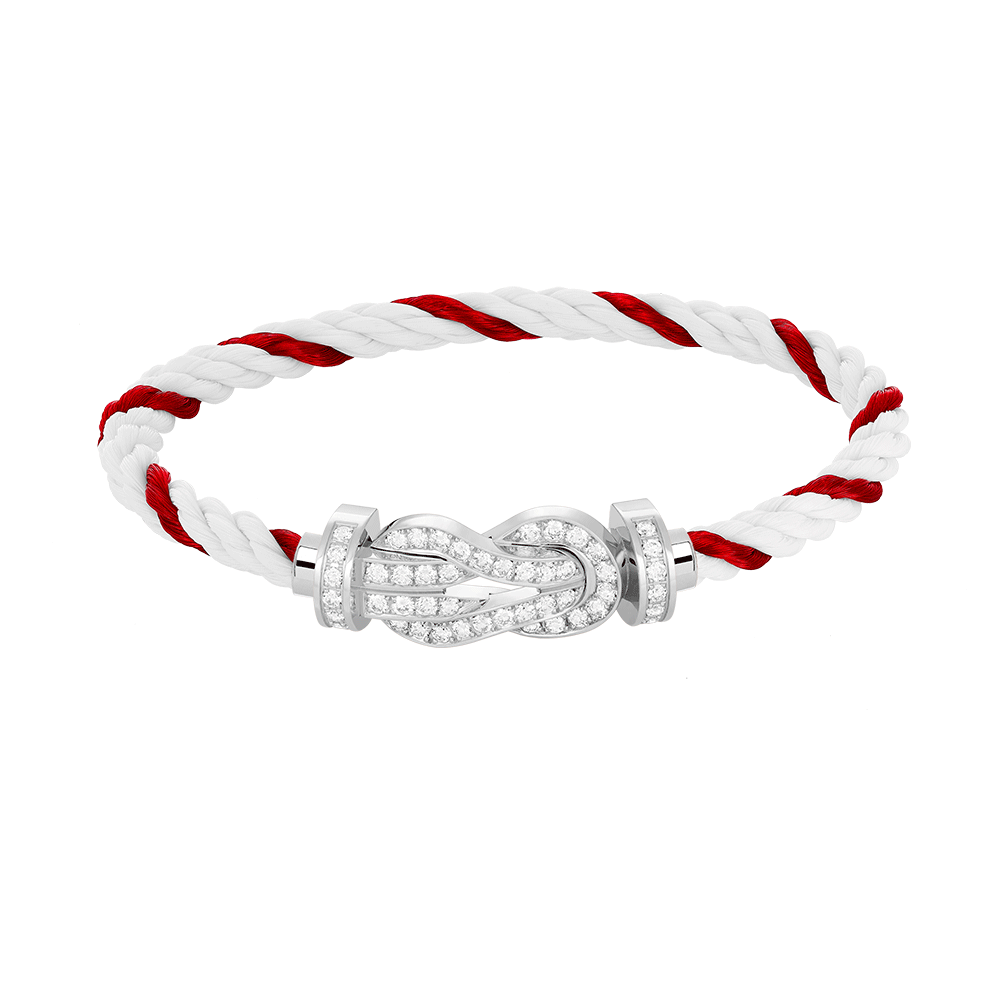 [Amore]CHANCE LARGE 8 FIGURE BUCKLE FULL DIAMOND BRACELET SILVER