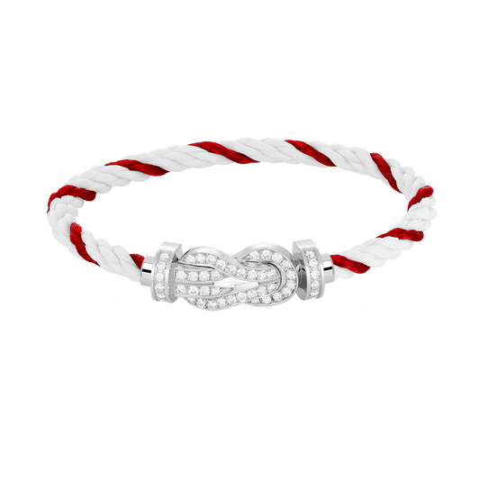 [Amore]CHANCE LARGE 8 FIGURE BUCKLE FULL DIAMOND BRACELET SILVER