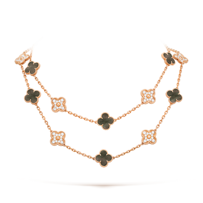 [Amore]CLOVER 20 MOTIFS DARK MOP DIAMOND  NECKLACE