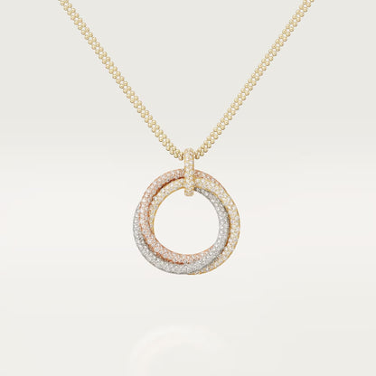 [Amore]TRINITY LARGE FULL DIAMOND  NECKLACE