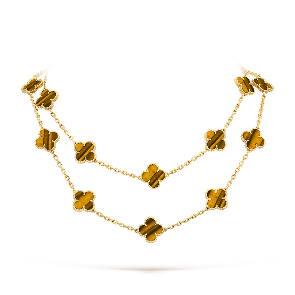 [Amore]CLOVER 20 MOTIFS TIGER EYE ROSE GOLD