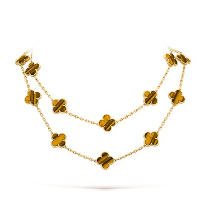 [Amore]CLOVER 20 MOTIFS TIGER EYE ROSE GOLD