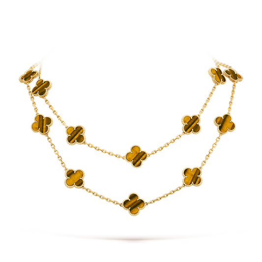 [Amore]CLOVER 20 MOTIFS TIGER EYE ROSE GOLD