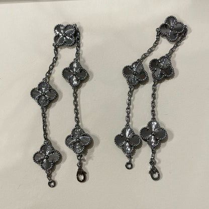 [Amore]CLOVER 5 MOTIF BLACK BRACELET