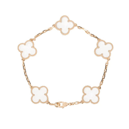 [Amore]CLOVER 5 MOTIF ROCK CRYSTAL BRACELET