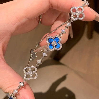 [Amore]CLOVER 5 MOTIF PINK BLUE RED WHITE BRACELET