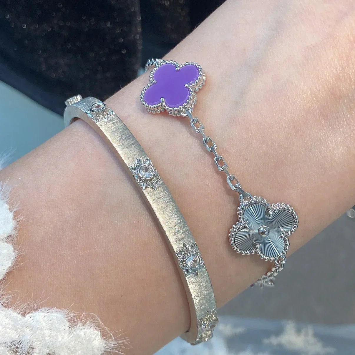 [Amore] CLOVER 5 MOTIF VIOLET BRACELET COLLECTION