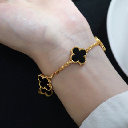 [Amore] CLOVER 5 MOTIF ONYXS BRACELET COLLECTION