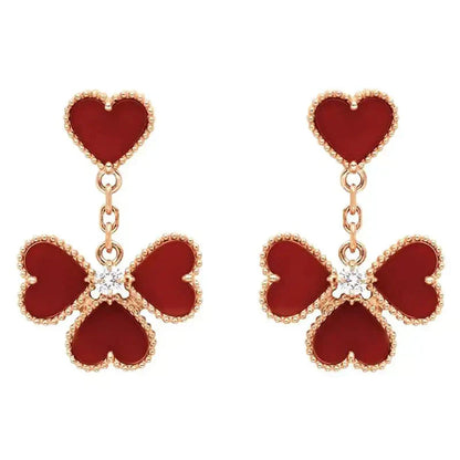 [Amore]SWEET CLOVER CARNELIAN EARRINGS