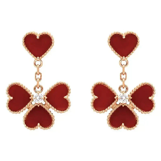 [Amore]SWEET CLOVER CARNELIAN EARRINGS