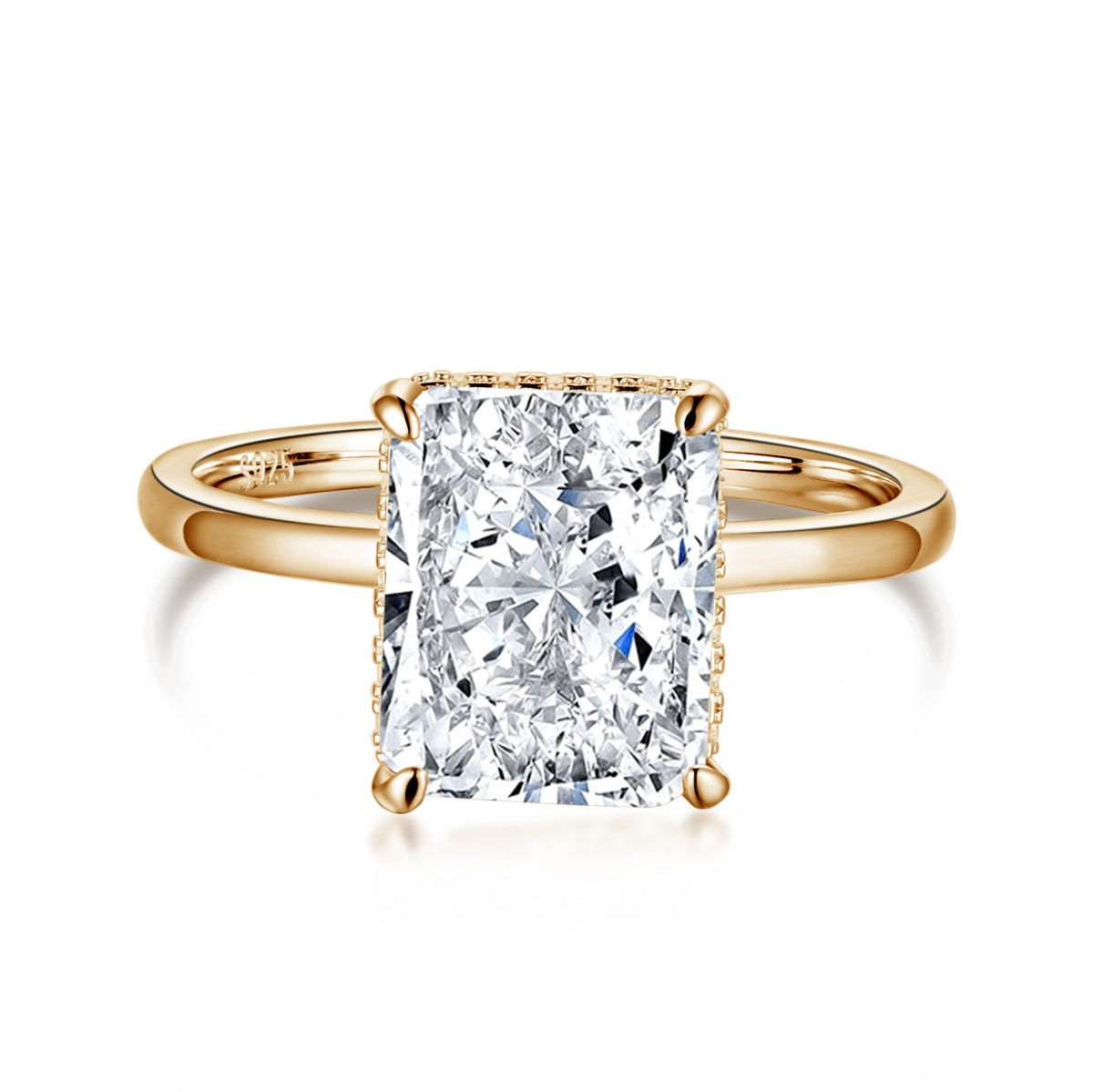 [Amore]4.0 Carat Ornate Enchanting Radiand Cut Banquet Ring