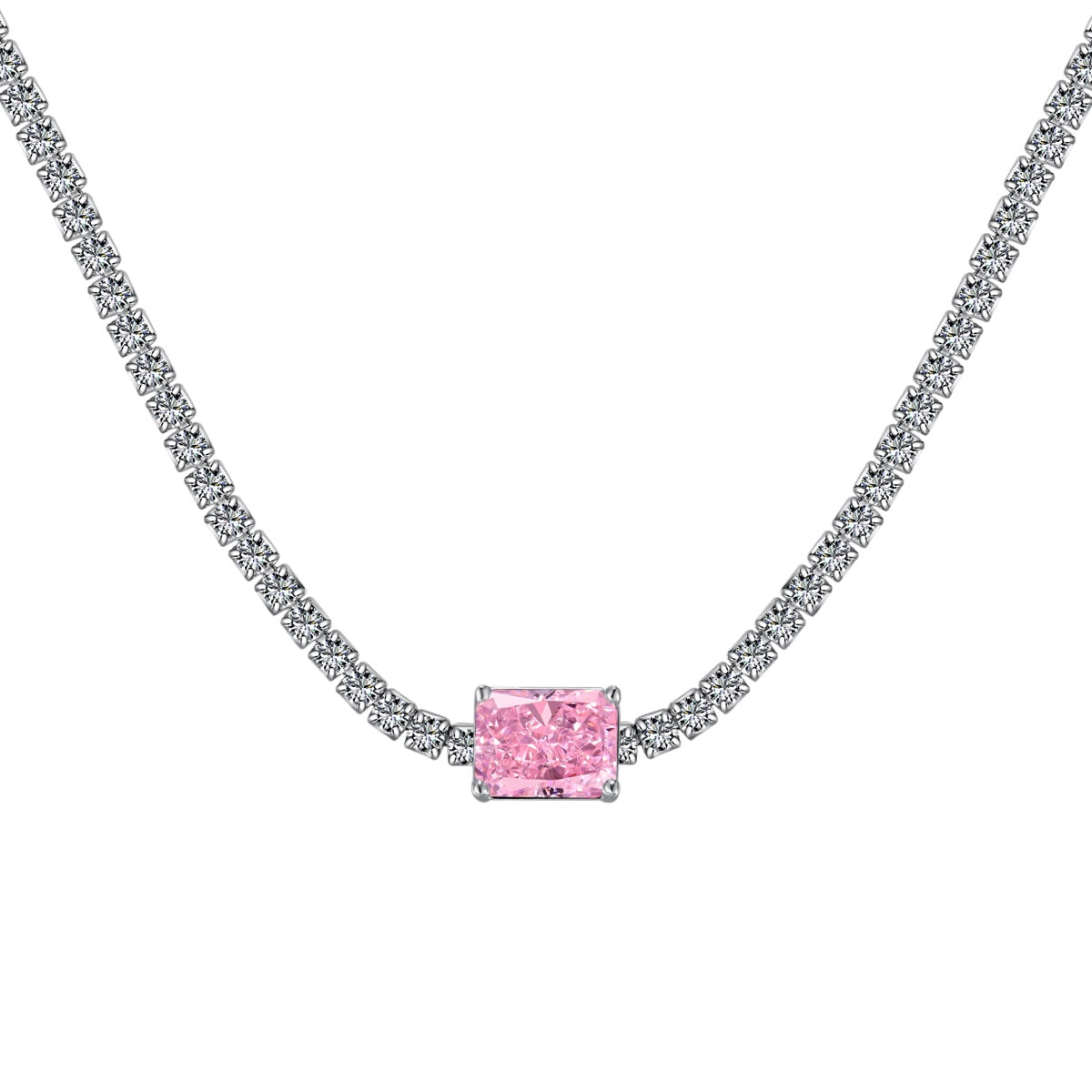 [Amore]2.0 carat Ornate Emerald Cut Necklace