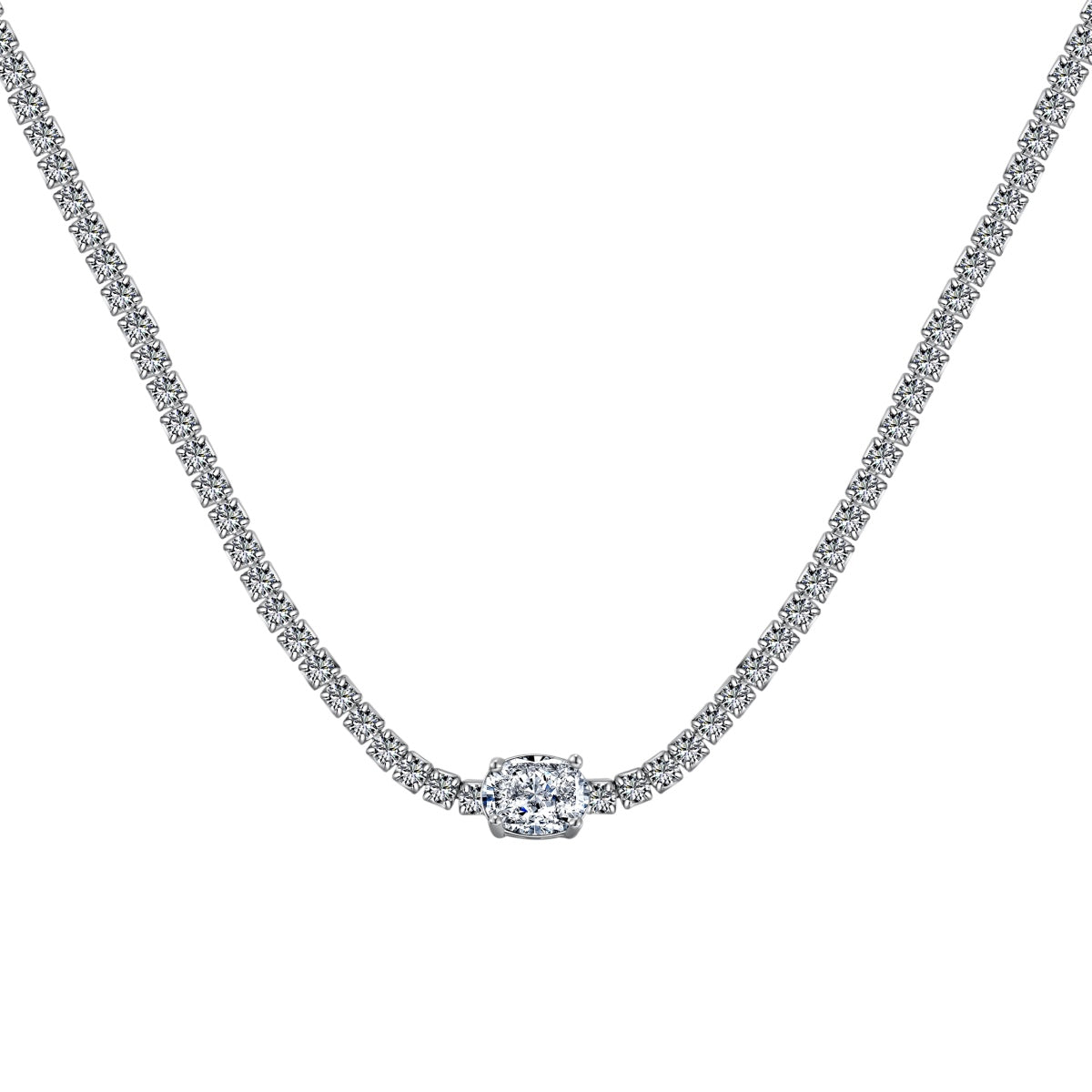 [Amore]1.0 Carat Shining Oval Cut Necklace