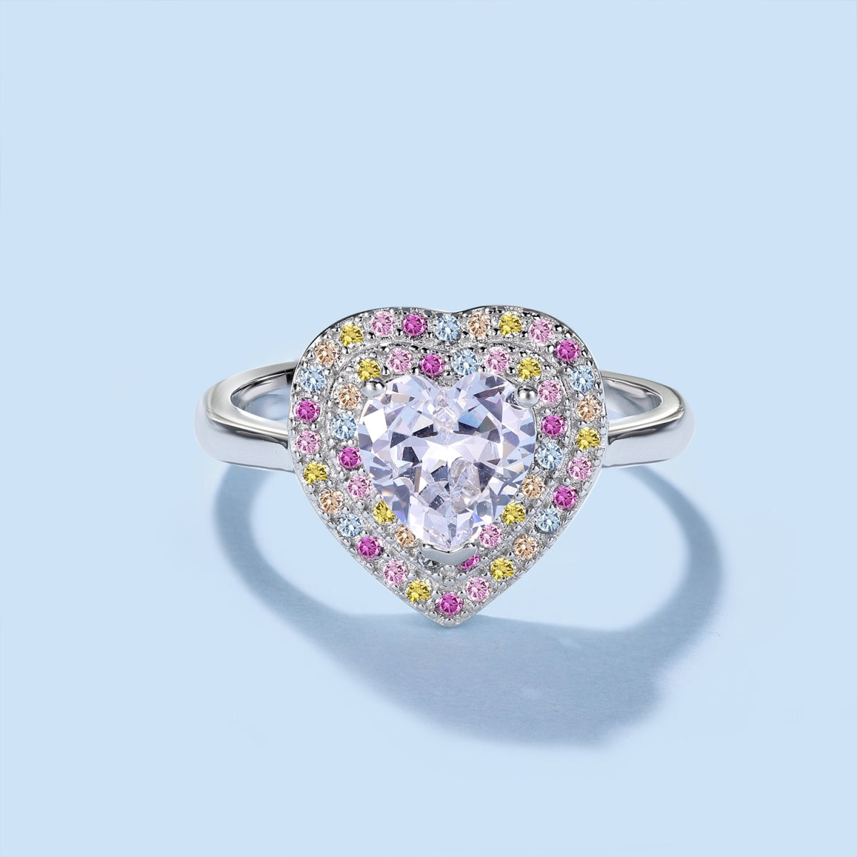 [Amore]Delicate Ebullient Heart Shape Wedding Ring