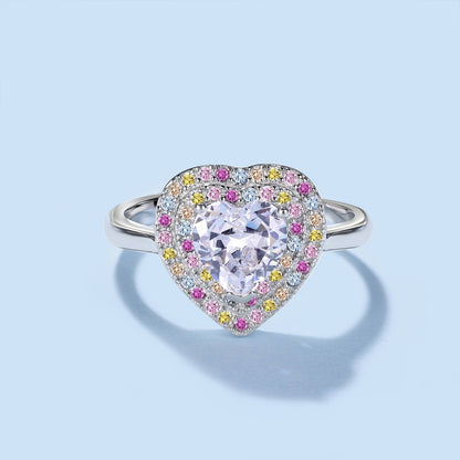 [Amore]Delicate Ebullient Heart Shape Wedding Ring