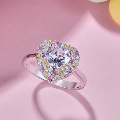 [Amore]Delicate Ebullient Heart Shape Wedding Ring