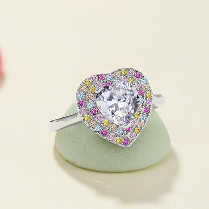 [Amore]Delicate Ebullient Heart Shape Wedding Ring